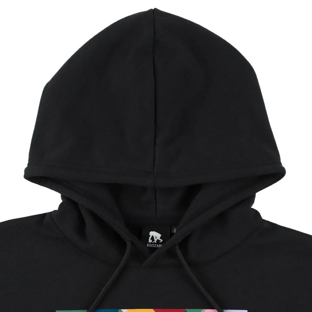 エゴザルスウェット　パーカー　モザイクタイルパーカ　ブラック　Lサイズ