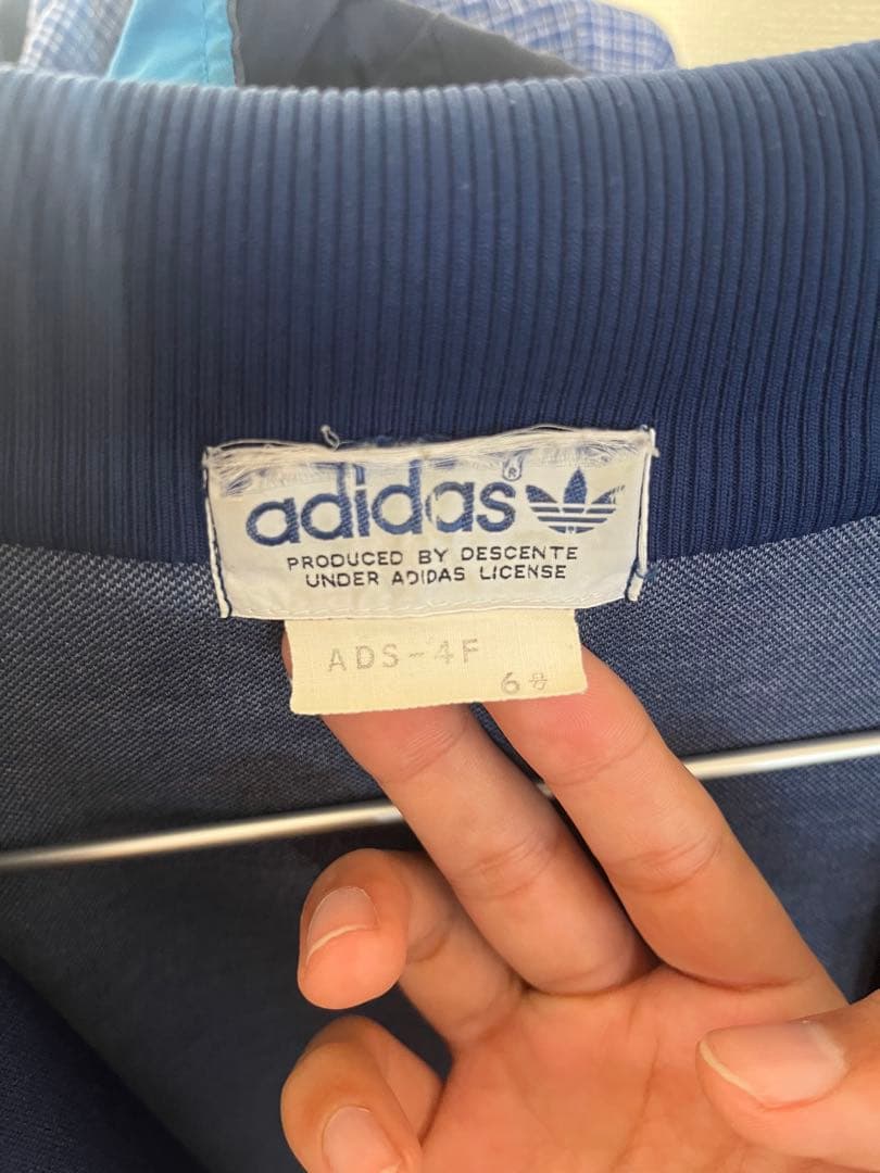 70s adidas デサント トラックジャケット ジャージ 6号 ネイビー