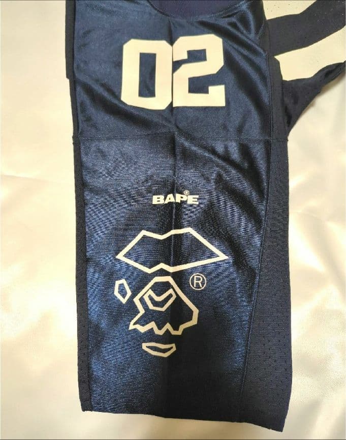 A BATHING APE フットボールシャツ ネイビー