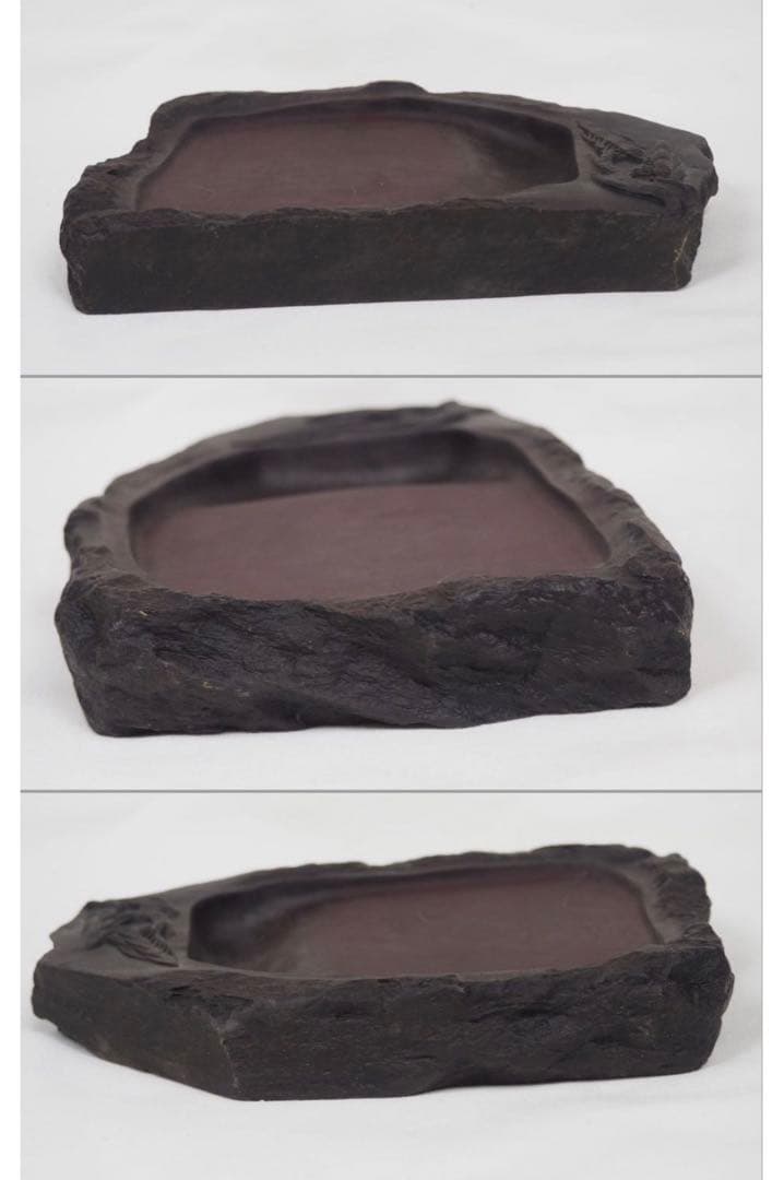 送料無料　端渓名硯 松紋彫刻端渓硯　未使用　中国古美術書道具