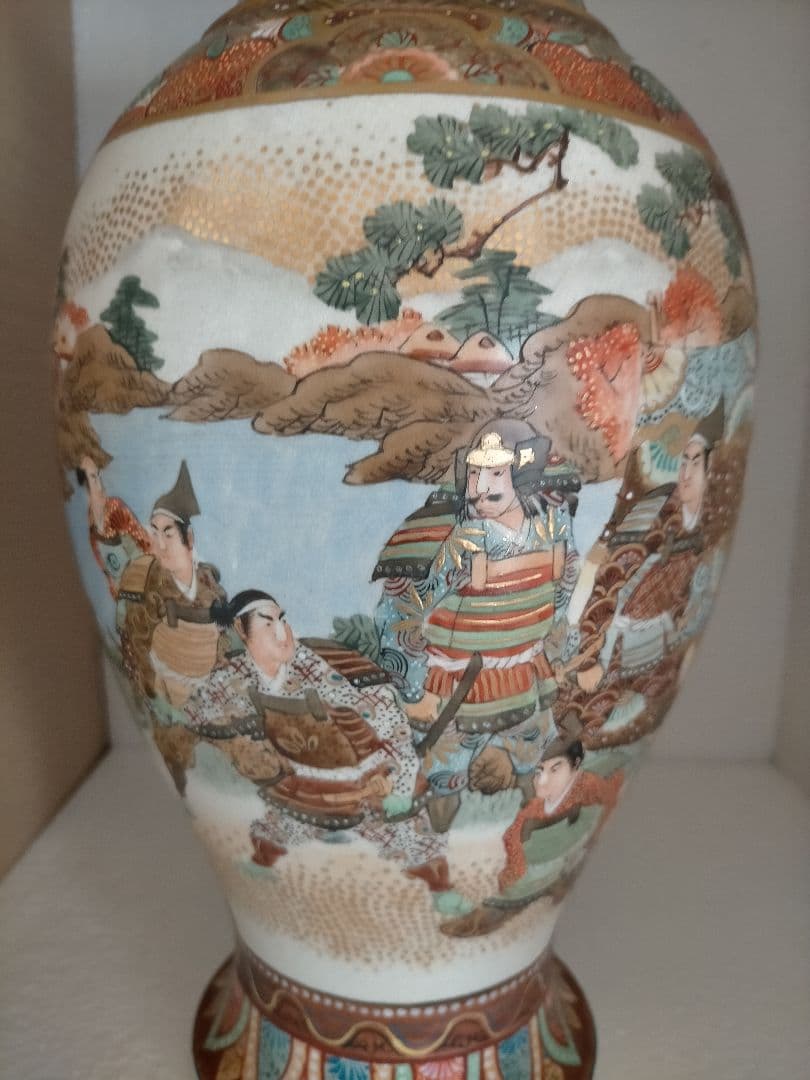 薩摩焼　保土田造　明治時代　花瓶　一対　pair