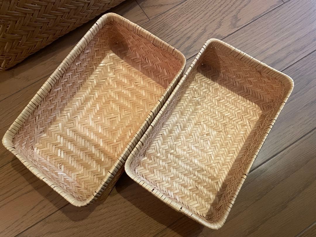 鳥越竹細工　かごバック　入れ子　セット