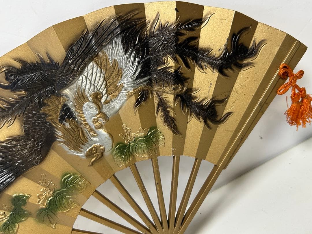 東芝エレクトロニクス 記念金属扇 鳳凰 昭和レトロ 工芸品 飾り扇 骨董品
