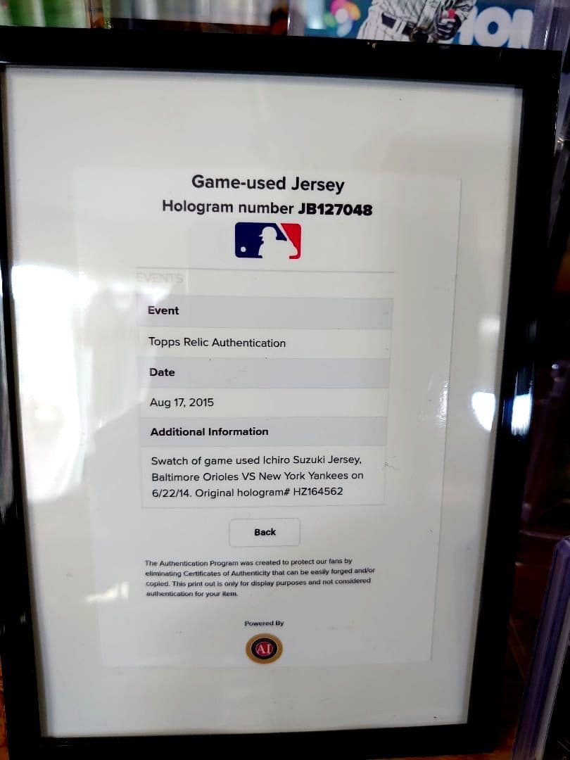 【激レア】イチロー 実使用ユニフォーム封入 ジャージカード topps