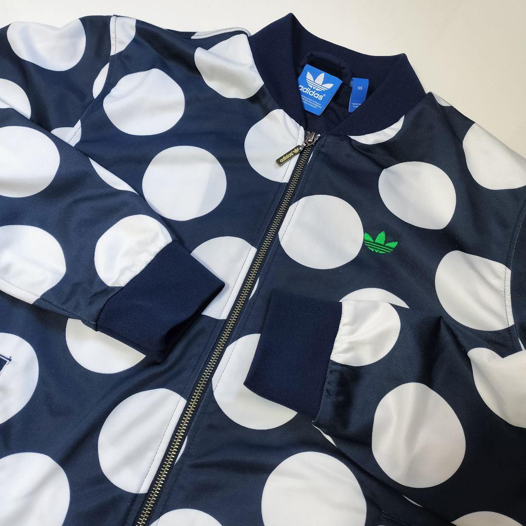 ★希少　アディダス　ジャージ　刺繍ロゴ　スタンスミス　水玉　ドット　ネイビーL