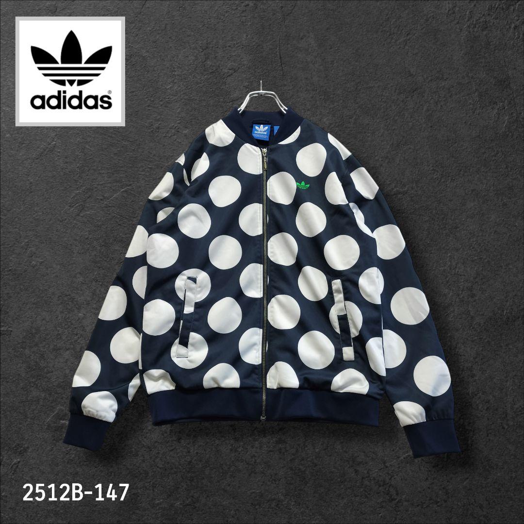 ★希少　アディダス　ジャージ　刺繍ロゴ　スタンスミス　水玉　ドット　ネイビーL