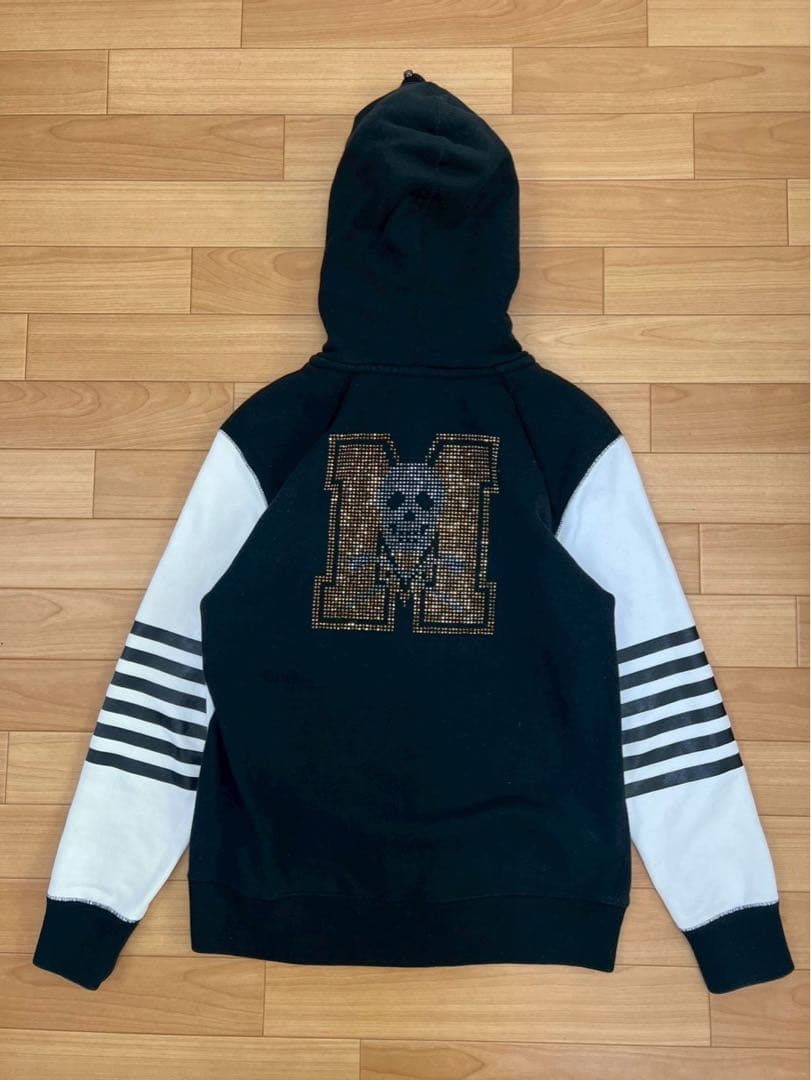 MARK&LONA マークアンドロナ フード.スタッズ付き パーカー ブラックM