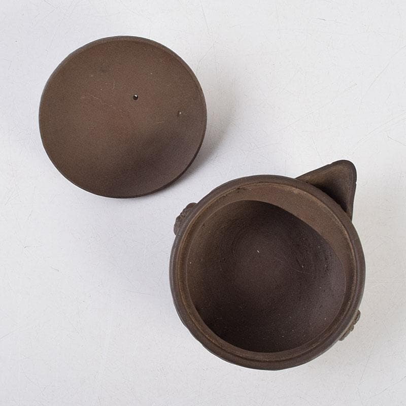 中国　紫砂　朱泥　漢詩人物文　宝瓶　急須　茶壷　C　R9477