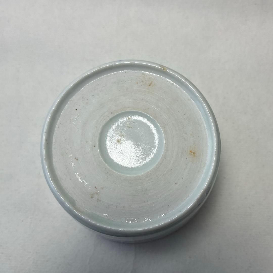 古伊万里　染付　蕎麦猪口　若葉　竹雀　鳳凰