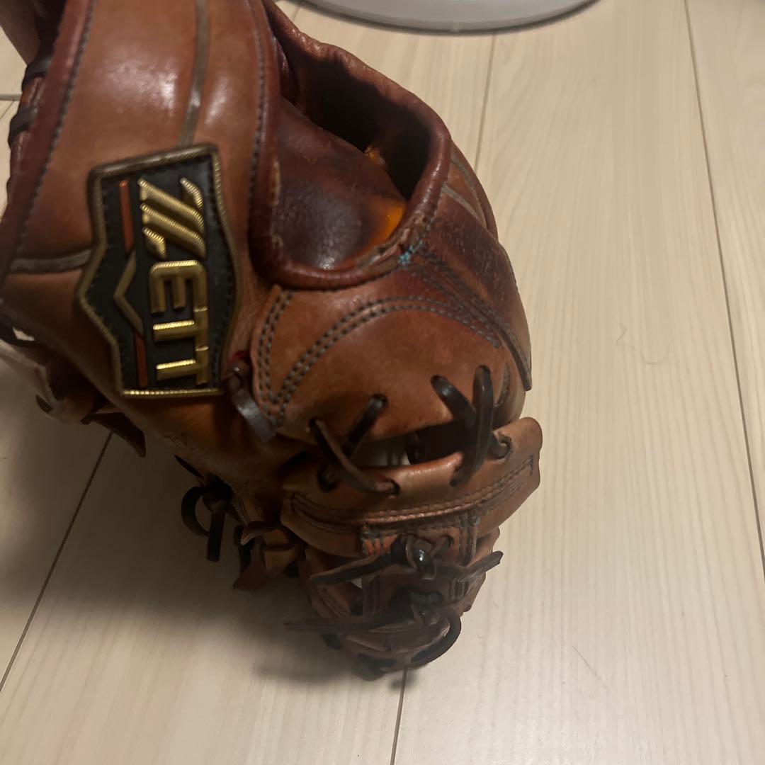 ZETT硬式用グローブ 内野用 赤色