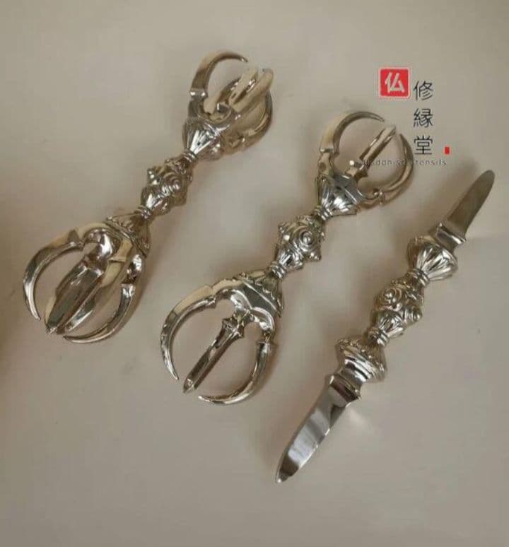 【修縁堂】密教法具空海大師飛行金剛杵法器セット 独鈷杵・三鈷杵・五鈷杵 真鍮製