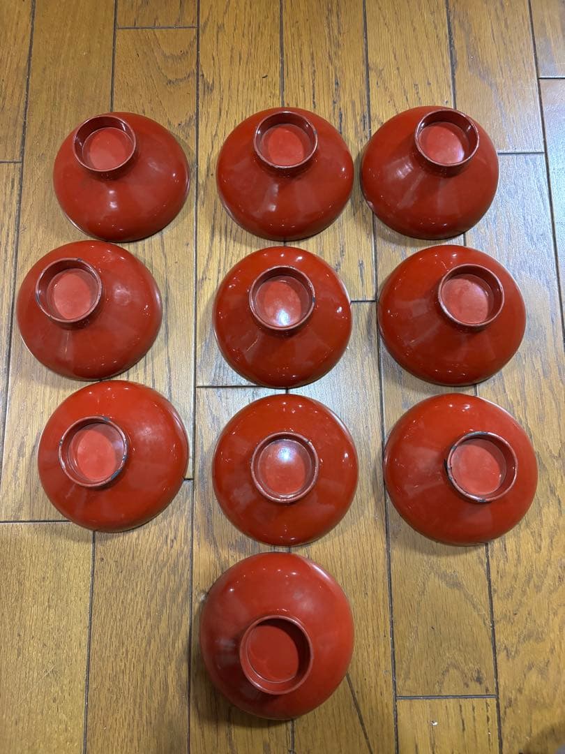 時代　漆器吸い物椀　絵がわり蒔絵10客セット　人物　和歌　明治　大正