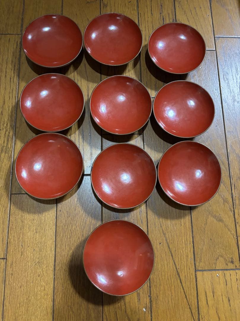 時代　漆器吸い物椀　絵がわり蒔絵10客セット　人物　和歌　明治　大正