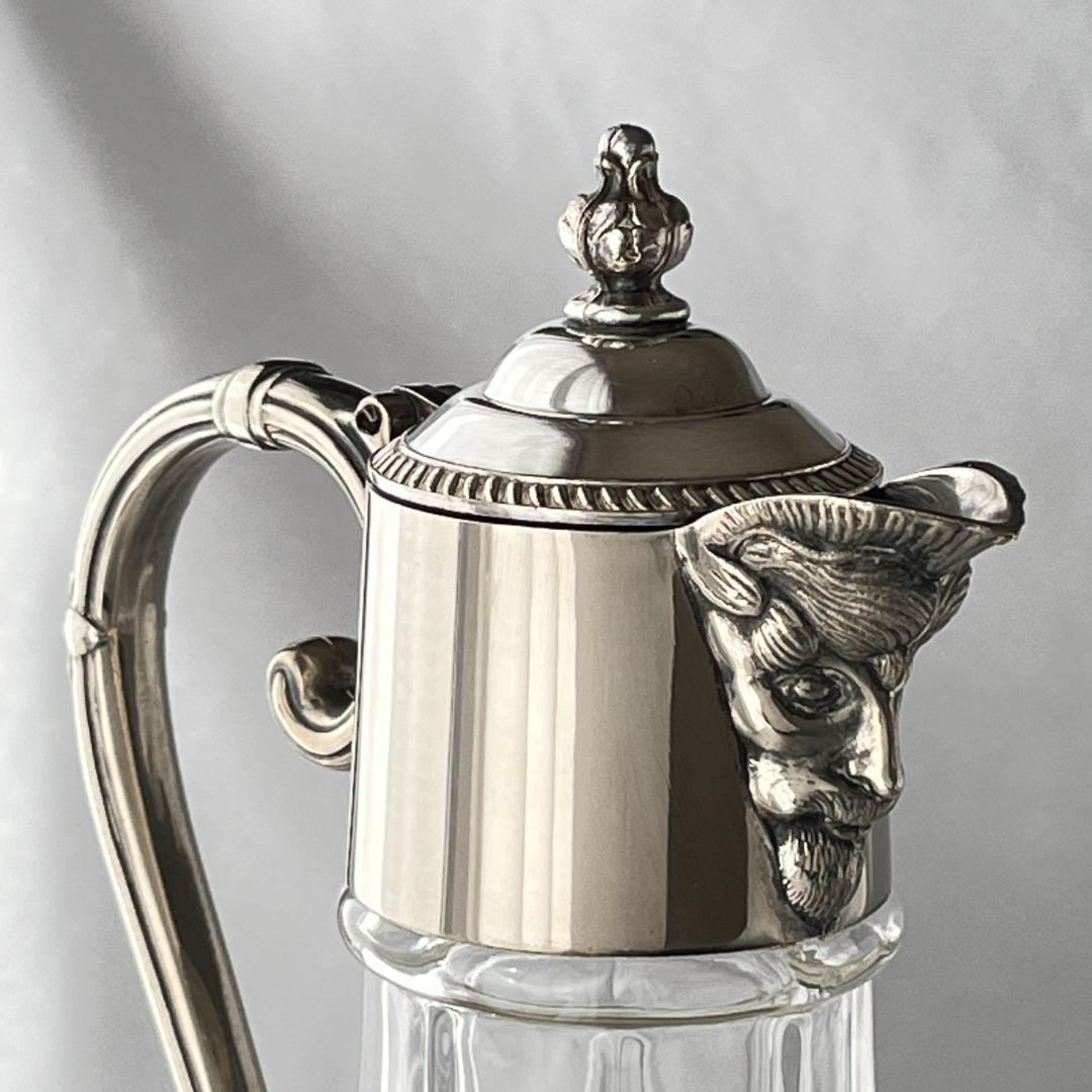 【英国】 バッカスのワインデキャンタ （大） 【シルバープレート/ガラス】