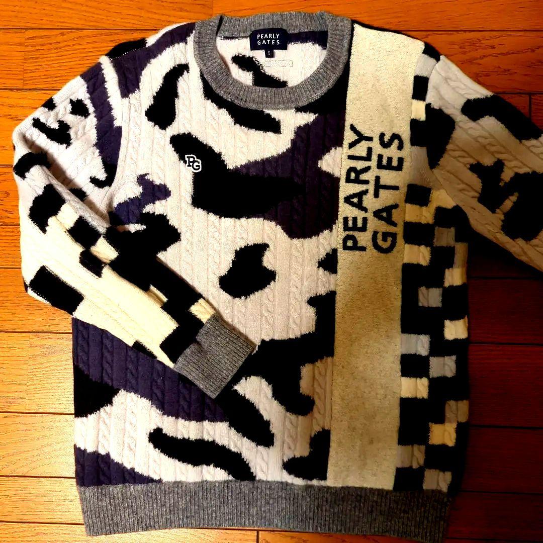 PEARLY GATES 迷彩柄 ニットセーター サイズ5　定価42000円