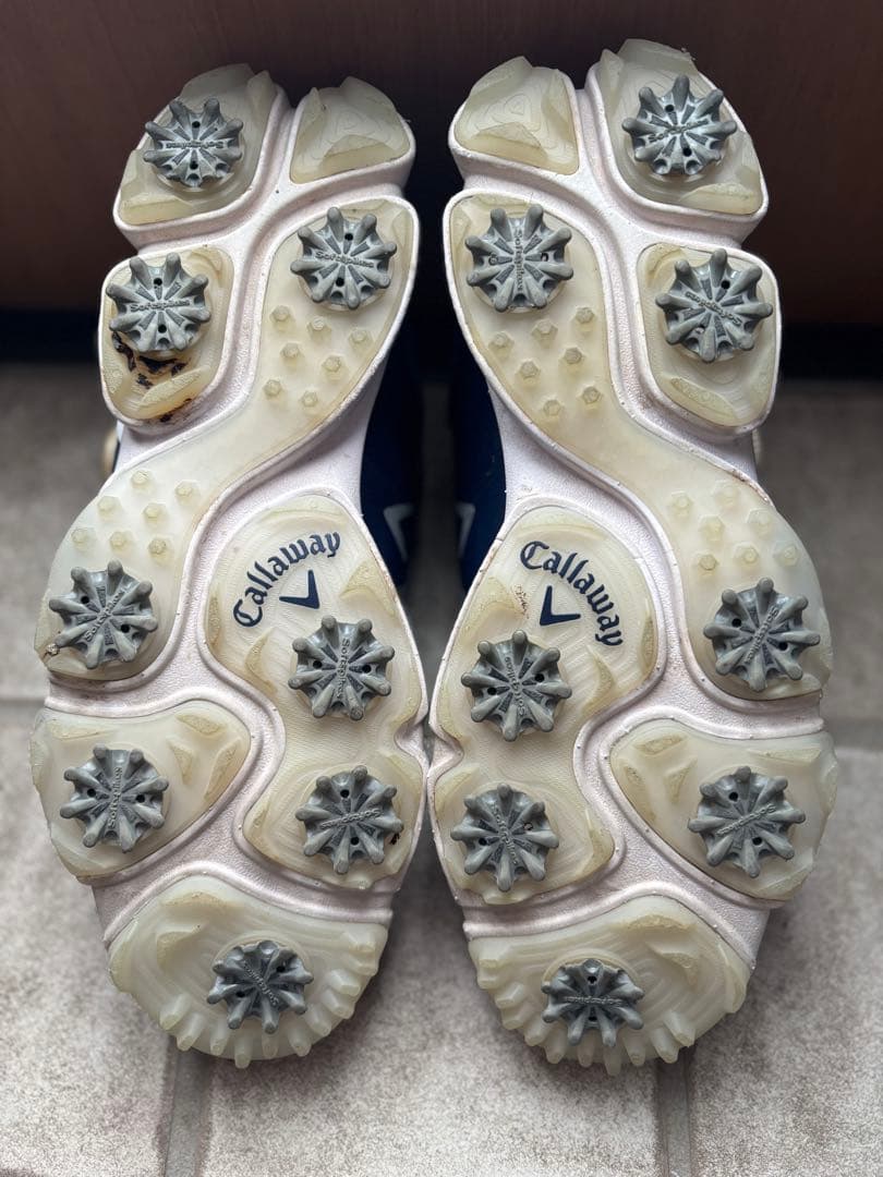 ネイビー ストラップ式 ゴルフシューズ