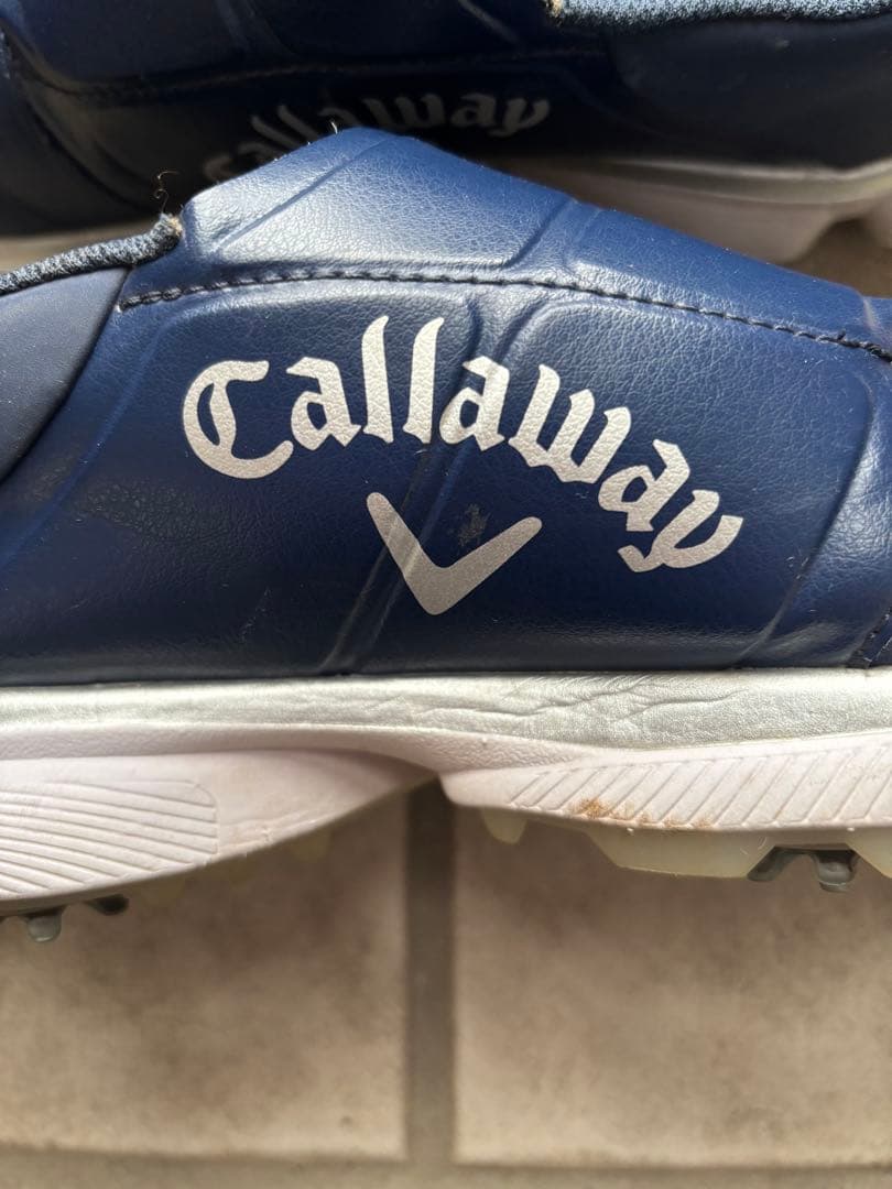 ネイビー ストラップ式 ゴルフシューズ