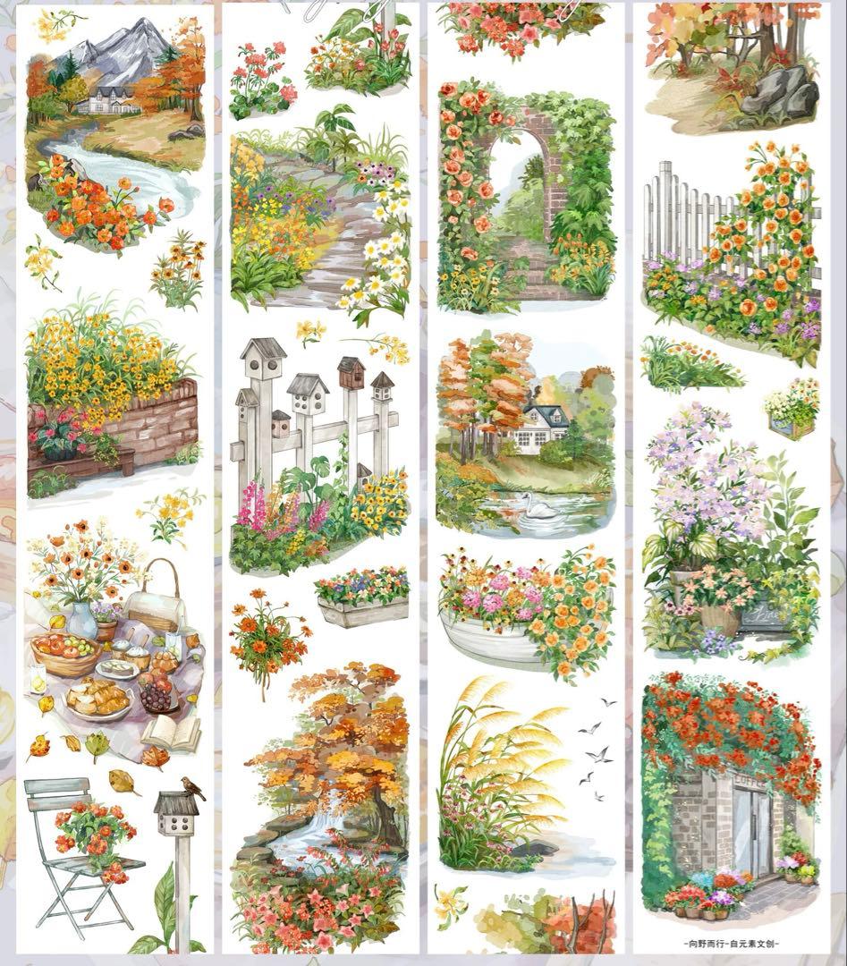 自元素文创《向野而行》海外マスキングテープ　マステ 【2287】