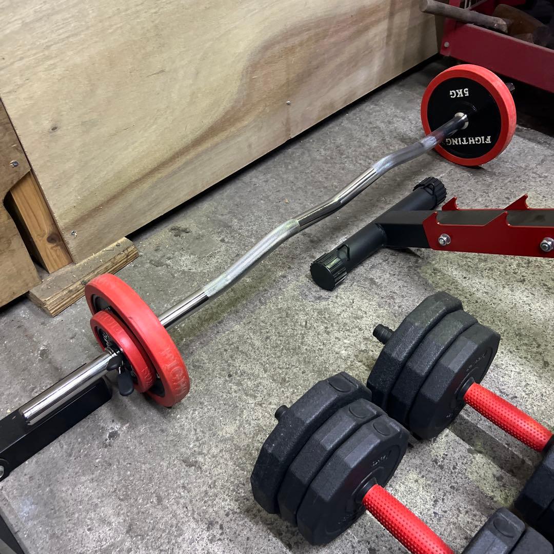 ホームジム　ベンチプレス　100㌔　トレーニングベンチ　ディップスバー等　セット
