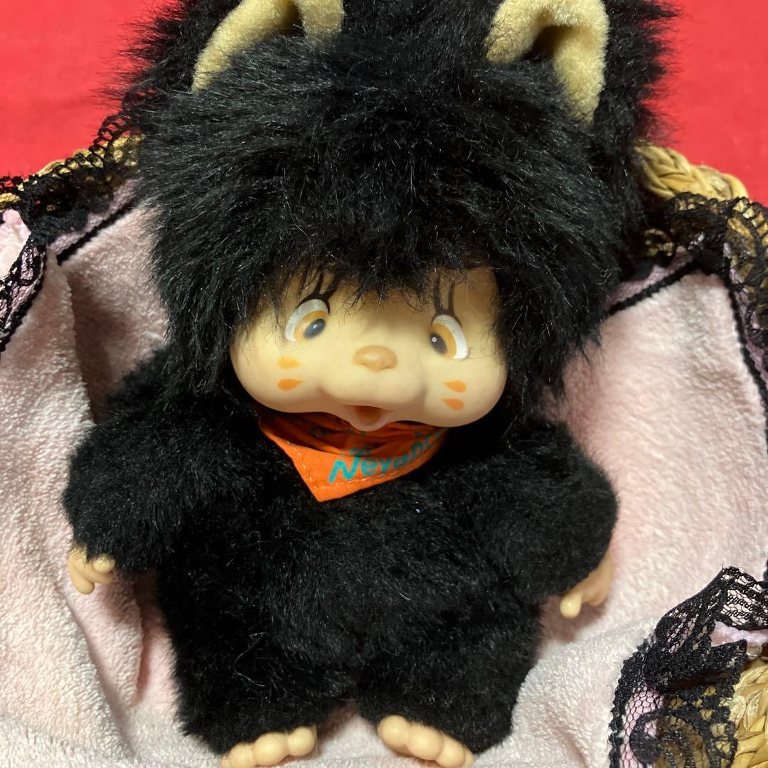 昭和レトロ　人形　ぬいぐるみ　ニャンコフ　猫　黒猫　指しゃぶり　モンチッチ