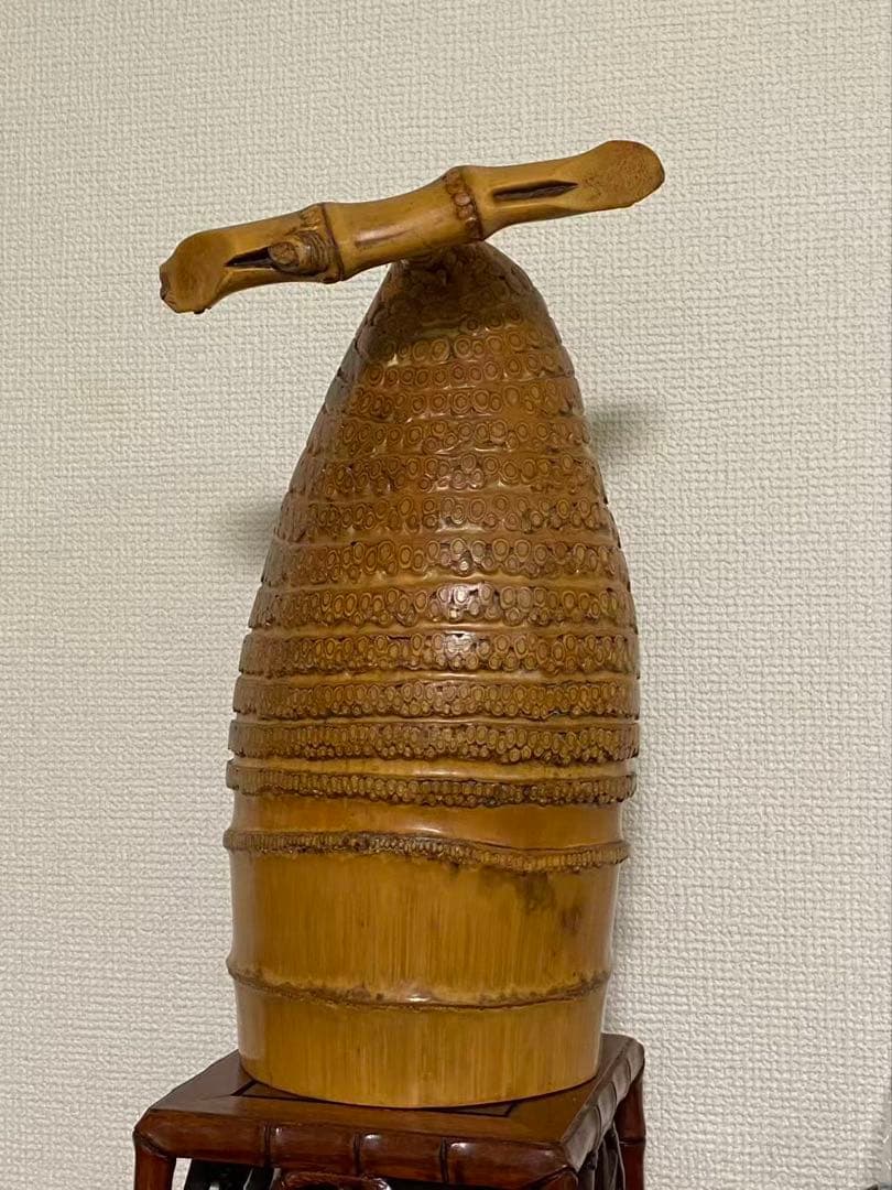 工芸品竹の根置 物飾 日本製 和物花器 年代物 稀少品