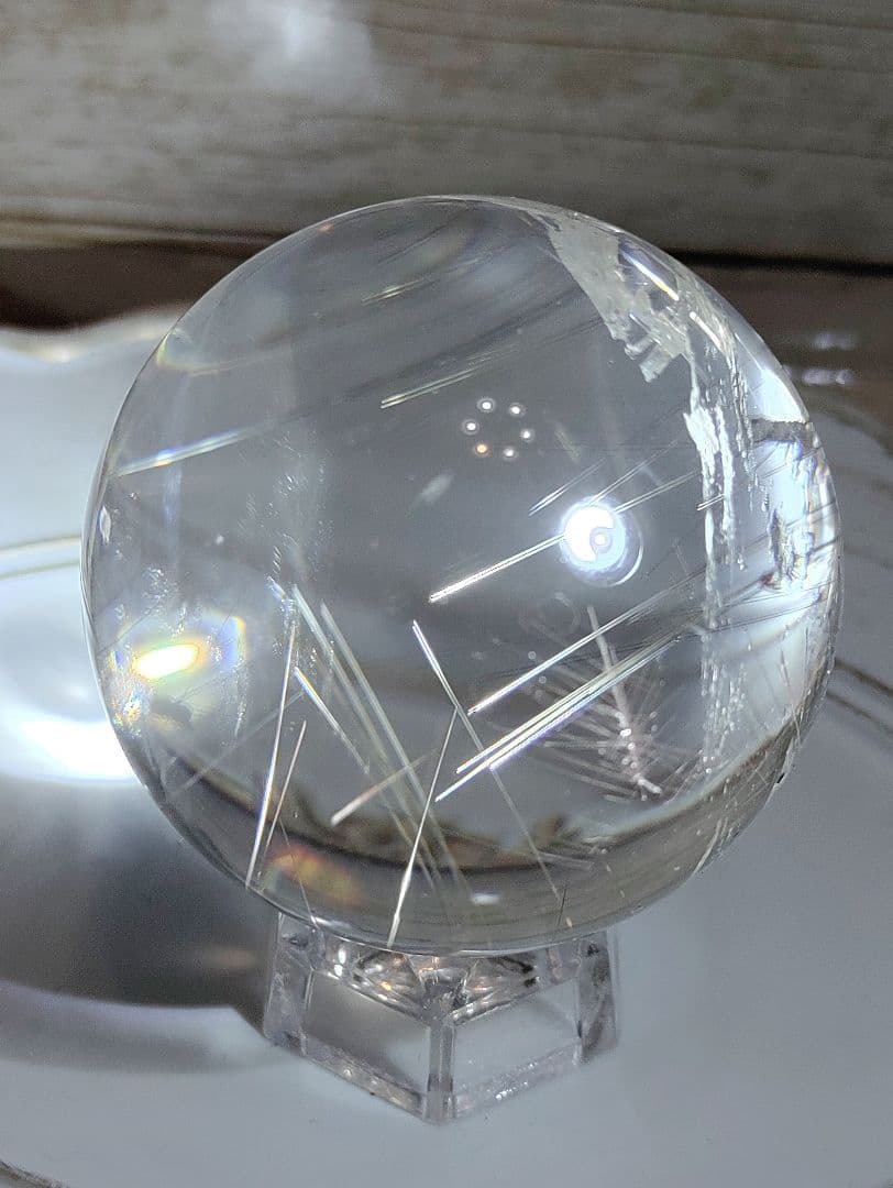 ゴールデンルチル入り水晶球 直径52mm