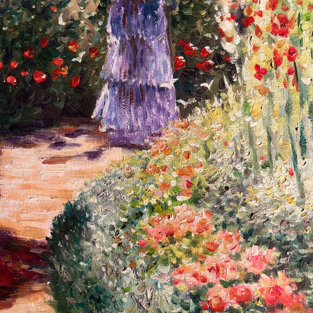 手書き油絵 クロード・モネ グラジオラス 額付き 肉筆絵画 インテリア 油彩画