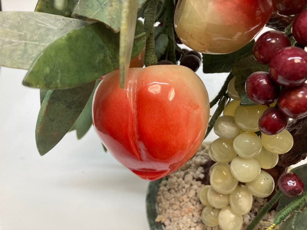 中国美術　天然石　玉石盆栽