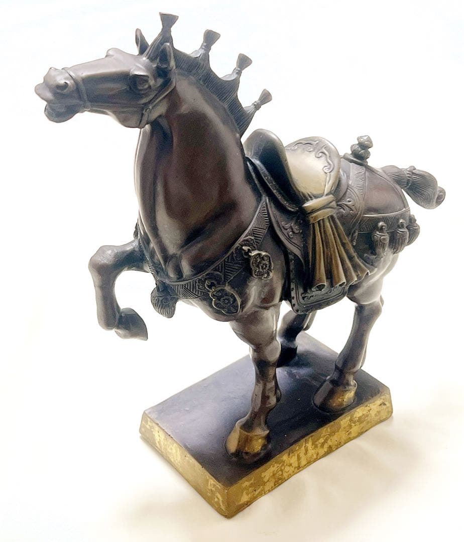 金属工芸　銅製　中国軍馬　彫像　彫刻　インテリア置物