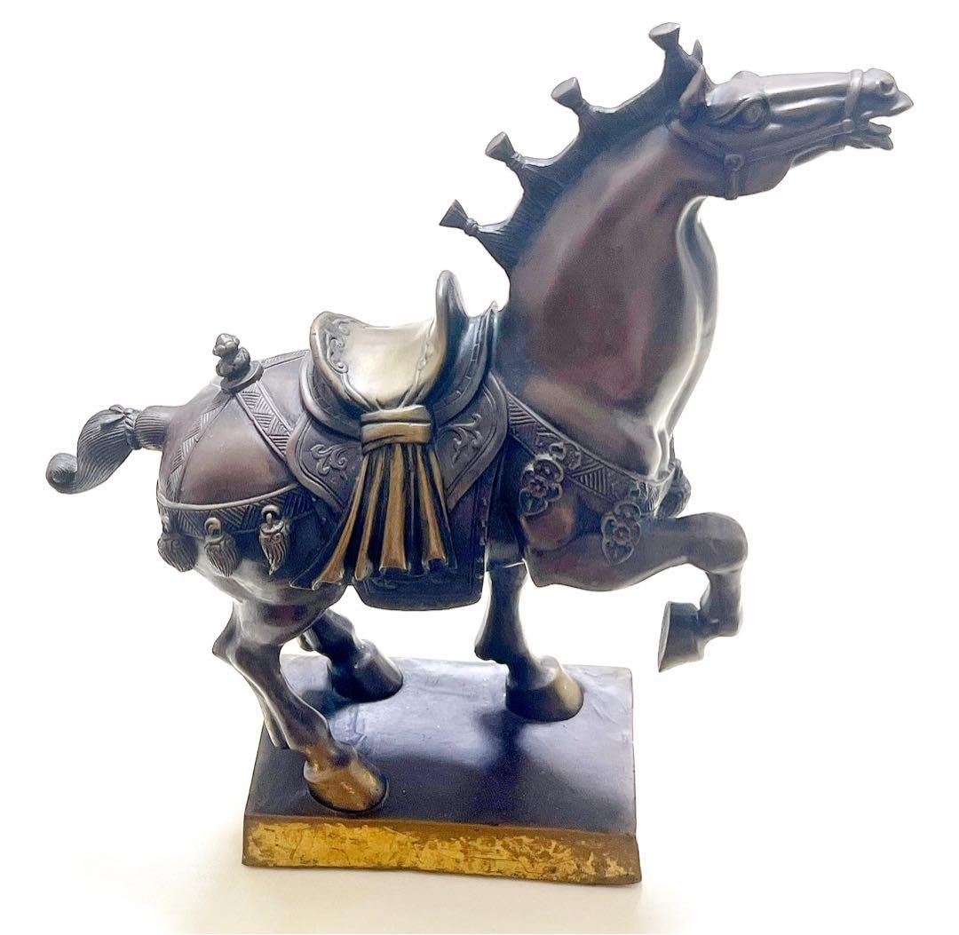 金属工芸　銅製　中国軍馬　彫像　彫刻　インテリア置物