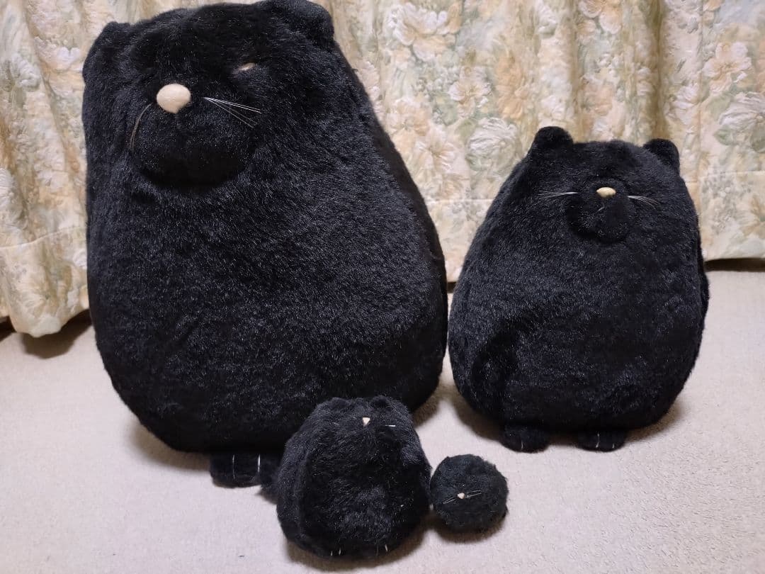 ぬいぐるみ　黒猫　ネコ　昭和レトロ　セット