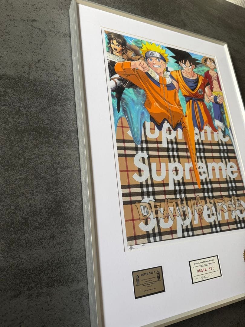 DEATH NYC 額付き 世界限定100枚 ポス ターナルトx孫悟空xルフィ