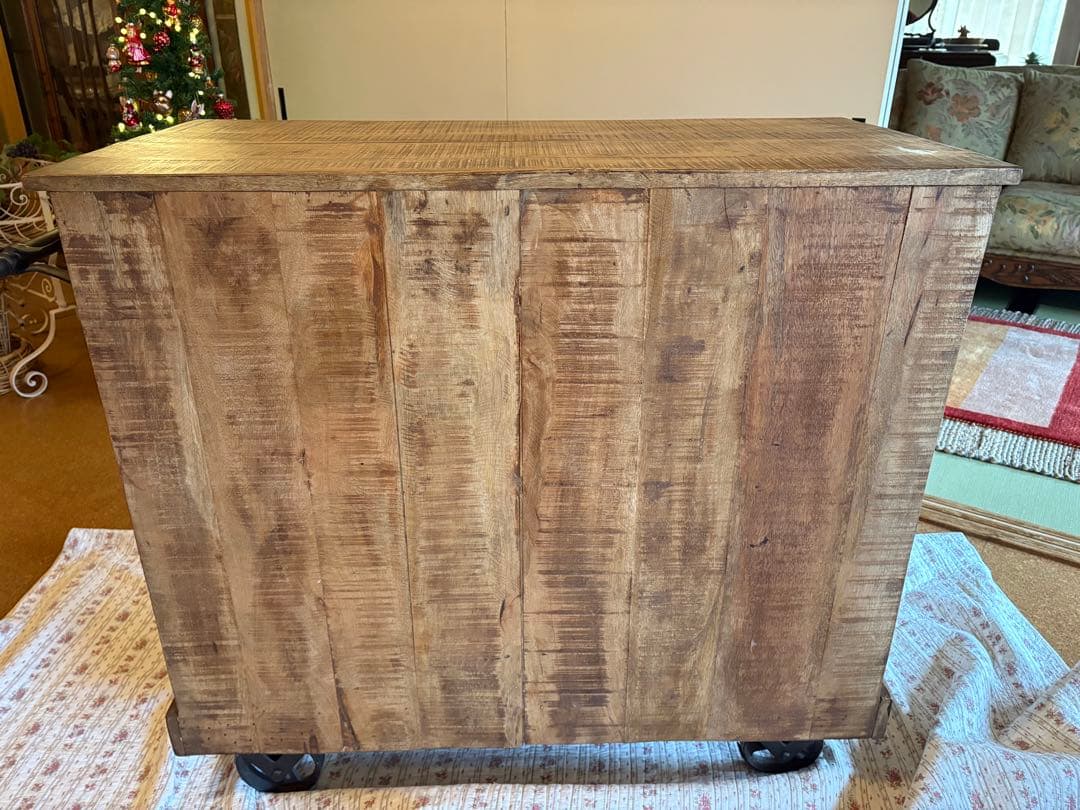 ビンテージ風木製キャビネット 11引き出し