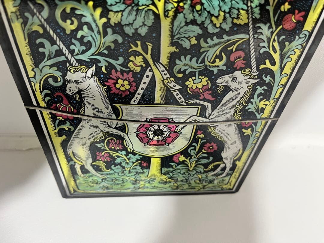 ステンドグラス 二匹のユニコーン グラスマスターズ 金継ぎ(錫)修復品