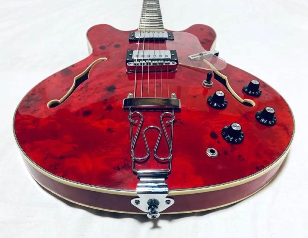 動作良好 GROTE guitar セミアコ―スティックギター レアカラー