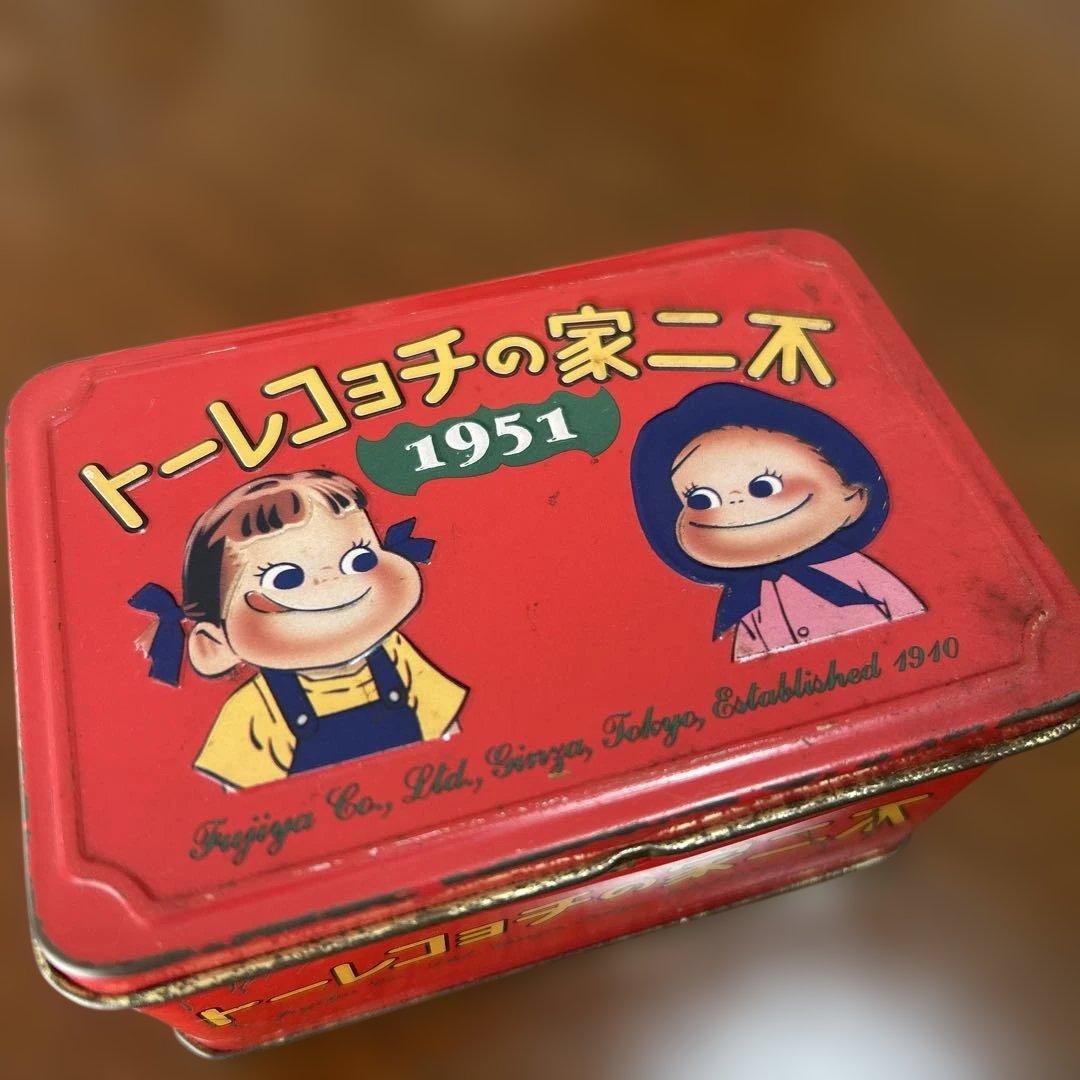 不二家チョコレート　ペコちゃん　ヴィンテージ缶