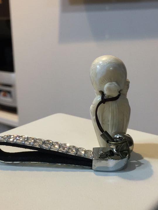 縁起物 天然物 七福神 寿老人 ストラップ