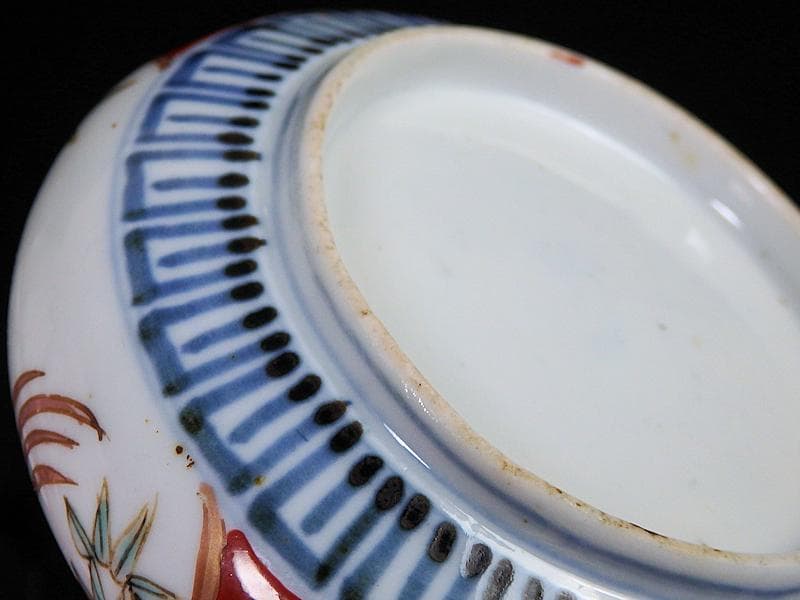 古伊万里　金襴手　花鳥紋に金唐草の図　油壷　D651AS-CHf