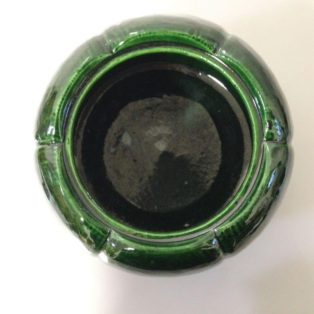 楽焼 青楽 手焙火鉢 手炙 川崎和楽作 香炉 茶道具 炉道具 供箱 L315