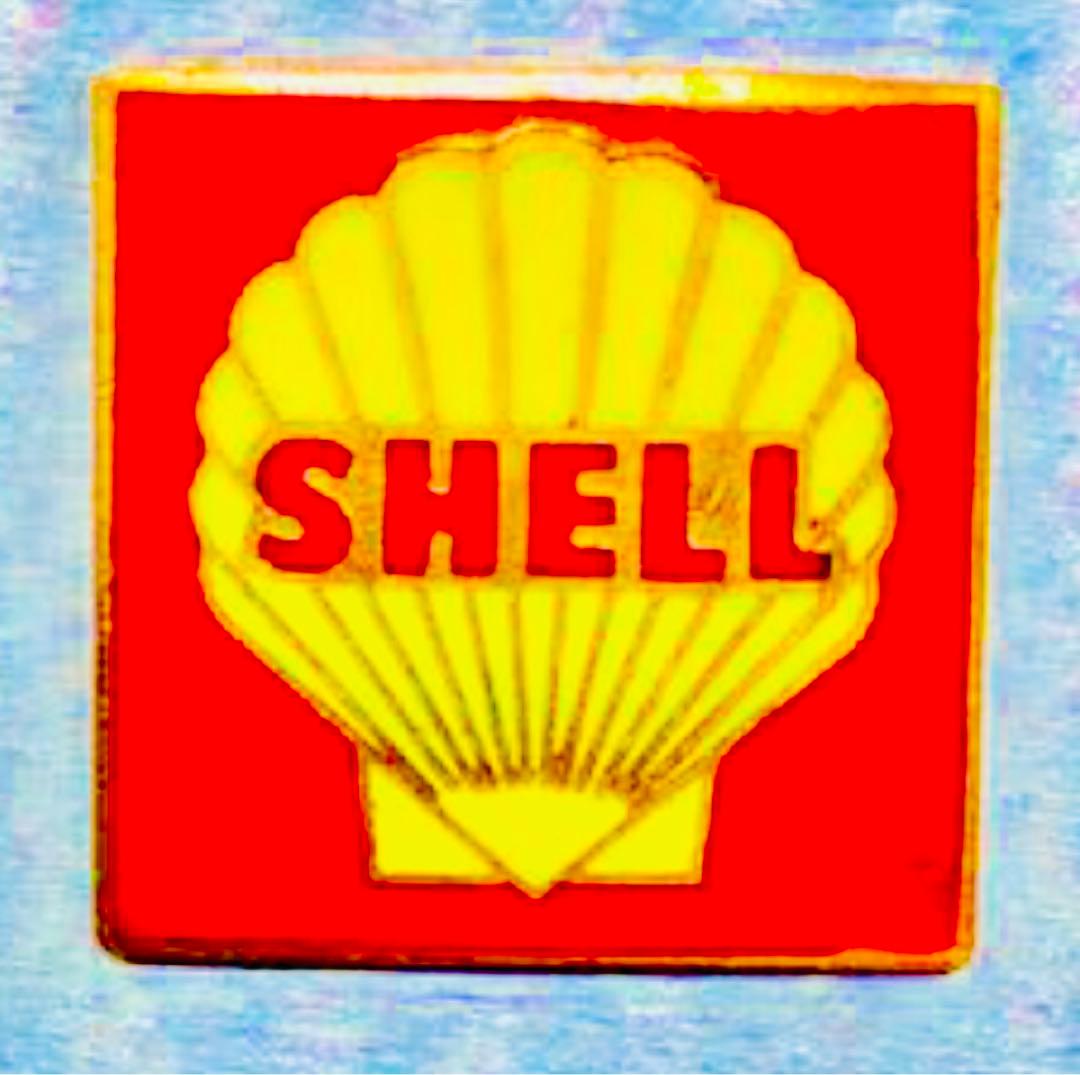 89年＊シエル＊ガソリン＊￼ビンテージ＊SHELL＊エナメル七宝製＊永久保存版