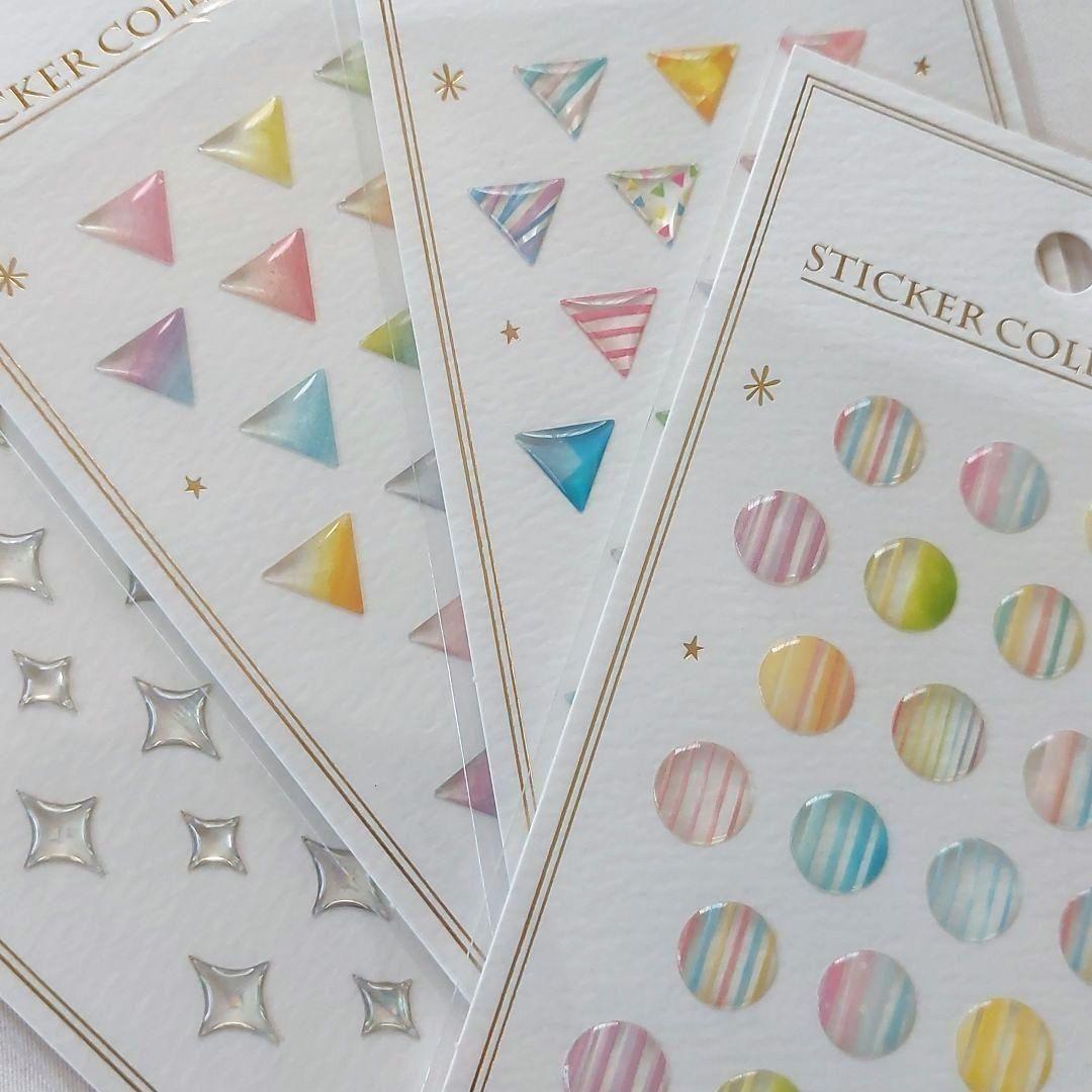 ❤️最終お値下げ❤️【新品】レジン　ステッカー4種類セット　ぷっくりキラキラ