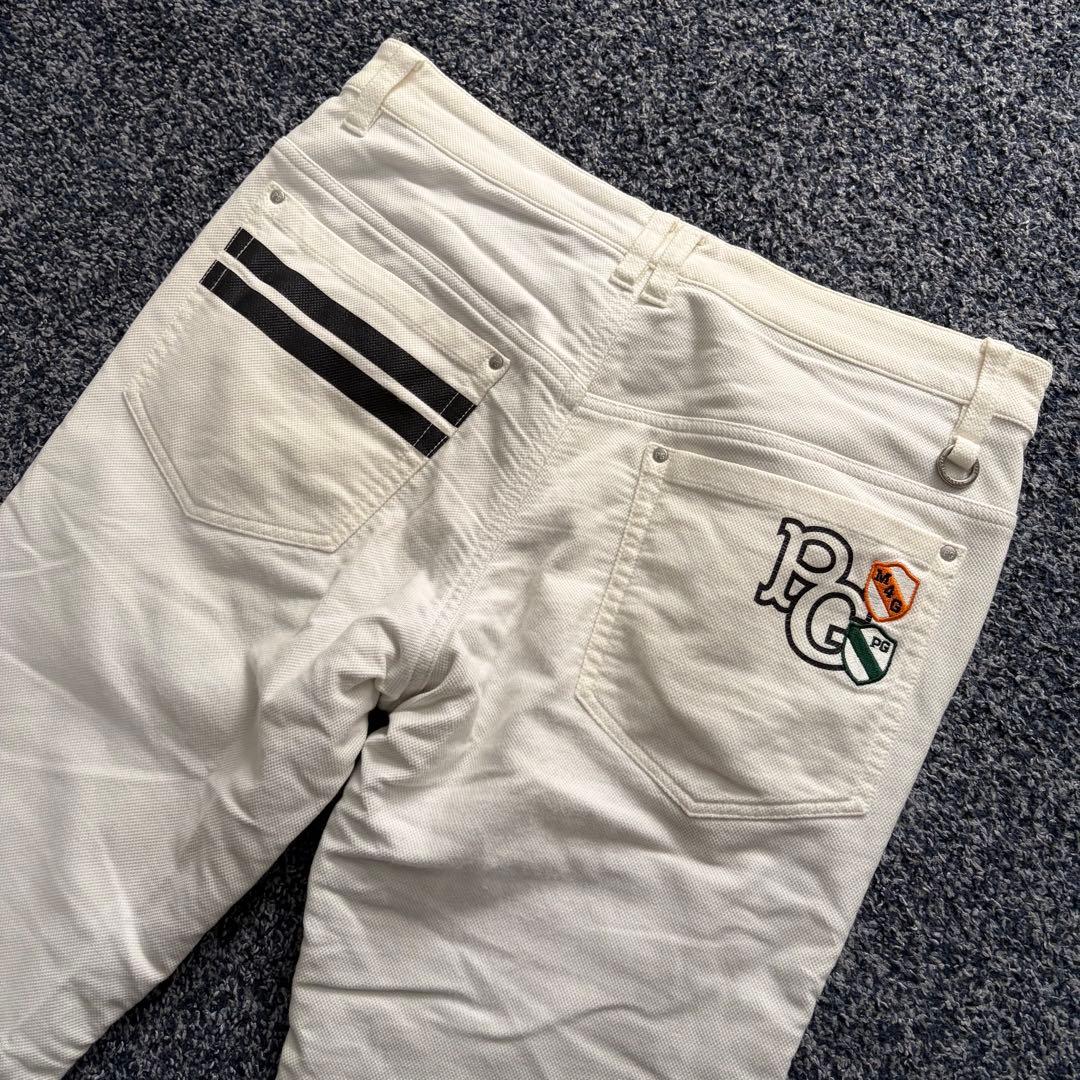 パーリーゲイツ　裏起毛　防風　ストレッチ　パンツ　ゴルフウェア　ホワイト　4