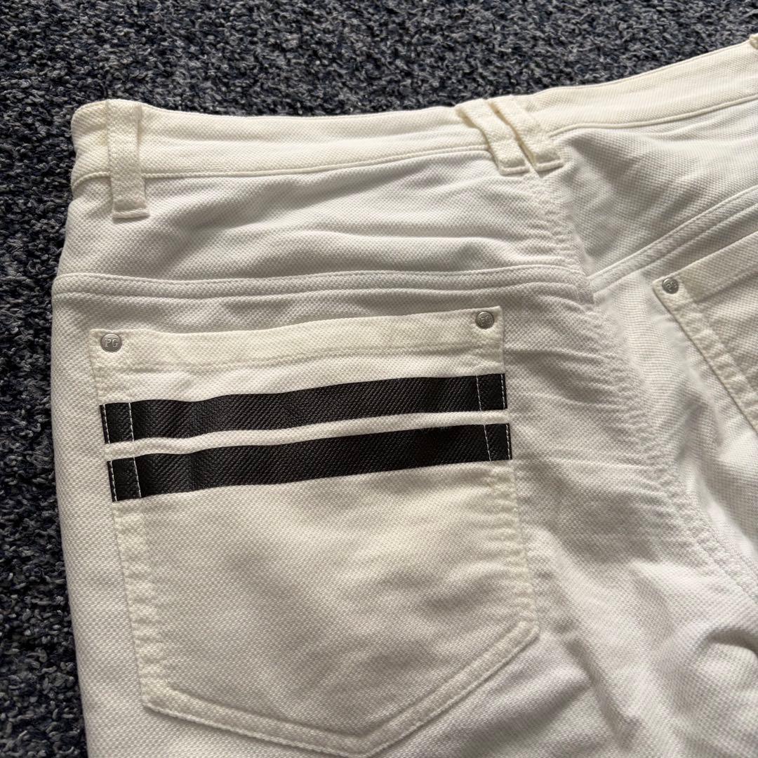 パーリーゲイツ　裏起毛　防風　ストレッチ　パンツ　ゴルフウェア　ホワイト　4