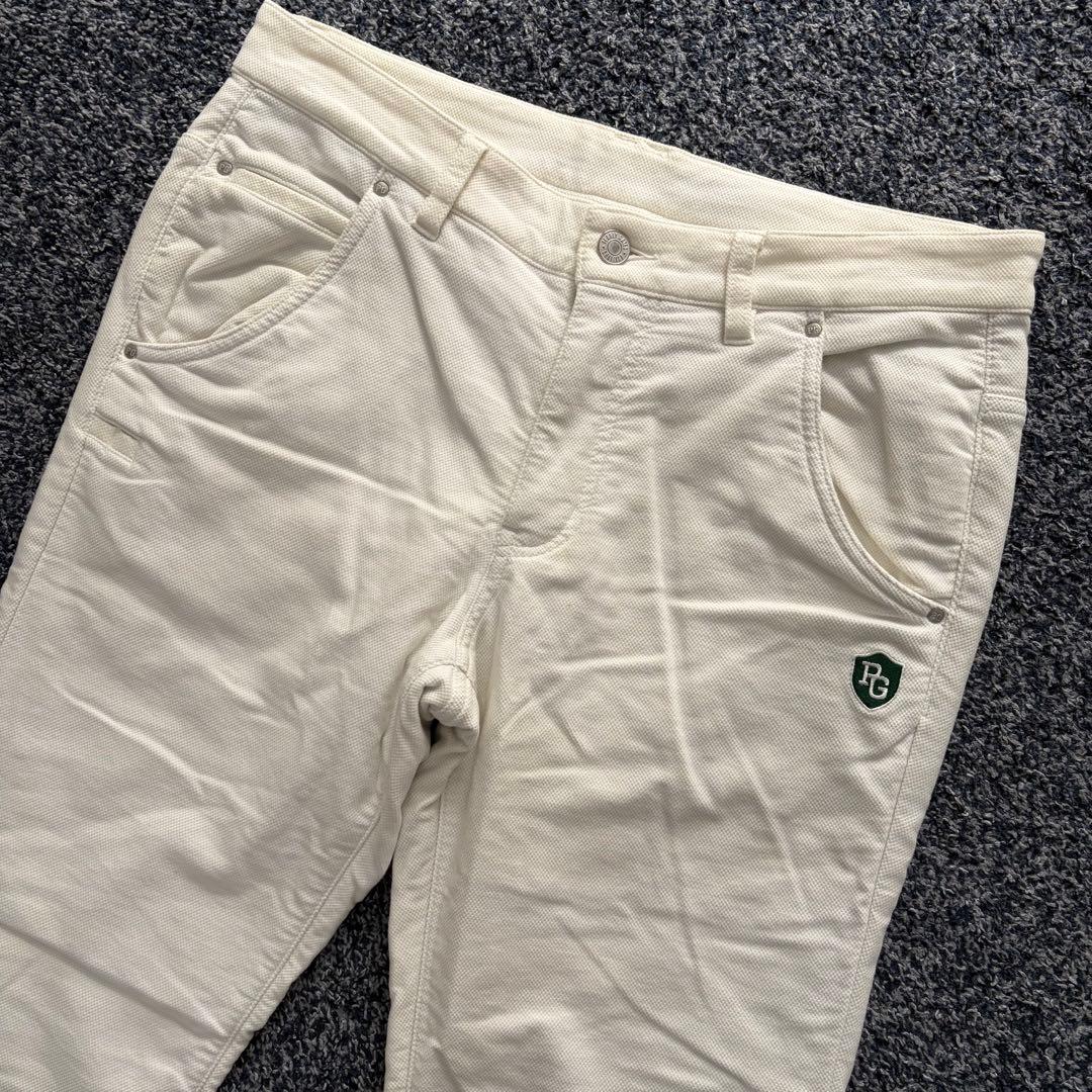 パーリーゲイツ　裏起毛　防風　ストレッチ　パンツ　ゴルフウェア　ホワイト　4