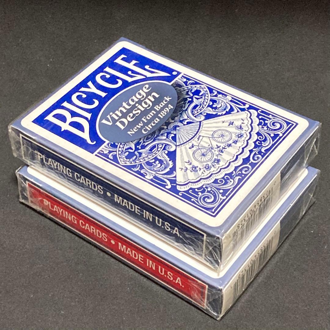 Bicycle Vintage Design New fan back赤青セット