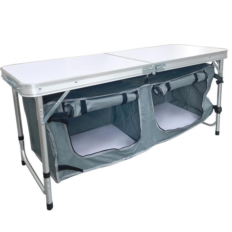 アウトドアテーブル 折りたたみ 120cm 収納付き 高さ3段階調節 防水