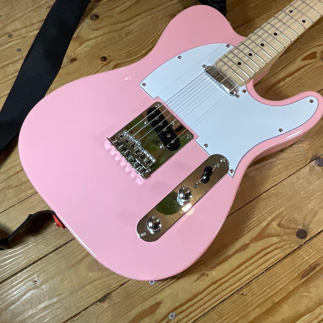 極美品！Play Tech プレイテック エレキギター テレキャスター ピンク