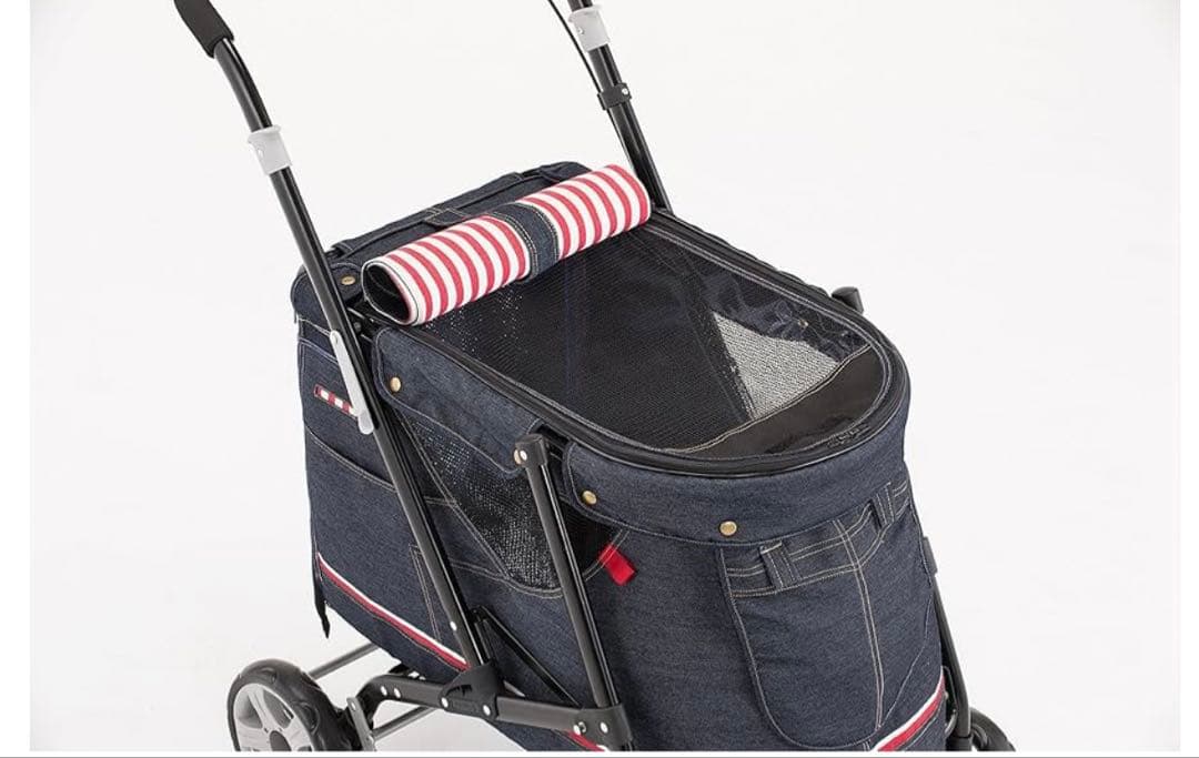 デニム風ペットバギー/犬用キャリー