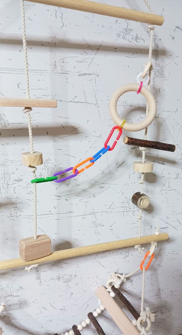 10　インコ　吊り下げアスレチック(大)　ブランコ　止まり木　バードトイ