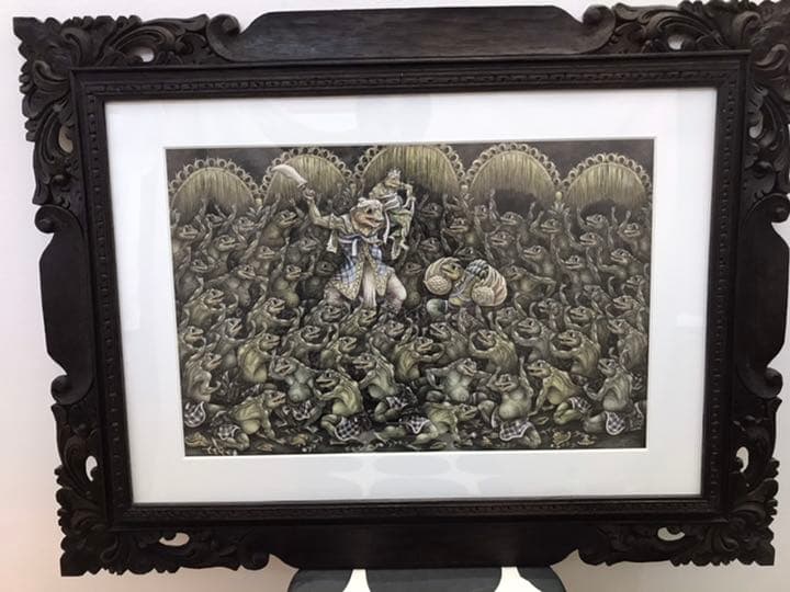 絵画　バリ絵画　カエル